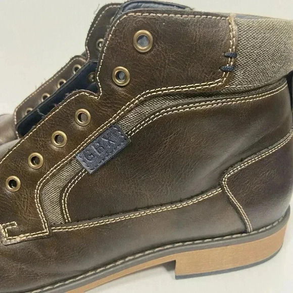 GBX MEN'S Brown Leather Lace Up Kirk ANKLE BOOTS Size 12 M Needs New Laces EUC - Picture 4 of 10